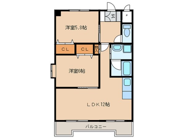 的場ハイツの物件間取画像